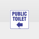 Custom Signs Personalized,Public Toilet Left Arrow White Background Sign